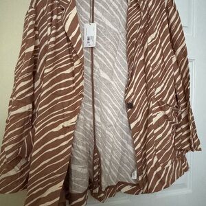 a new day Brown and White Striped Blazer